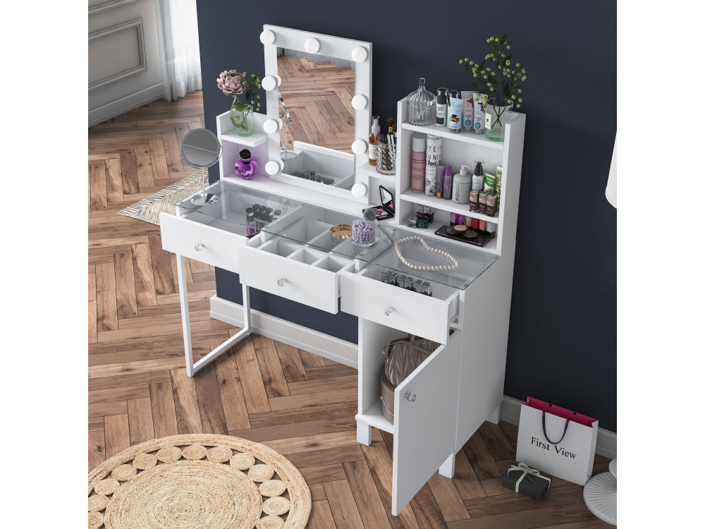 Coiffeuse en bois " BJ139 " - 120 x 136,8 x 40 cm - Blanc
