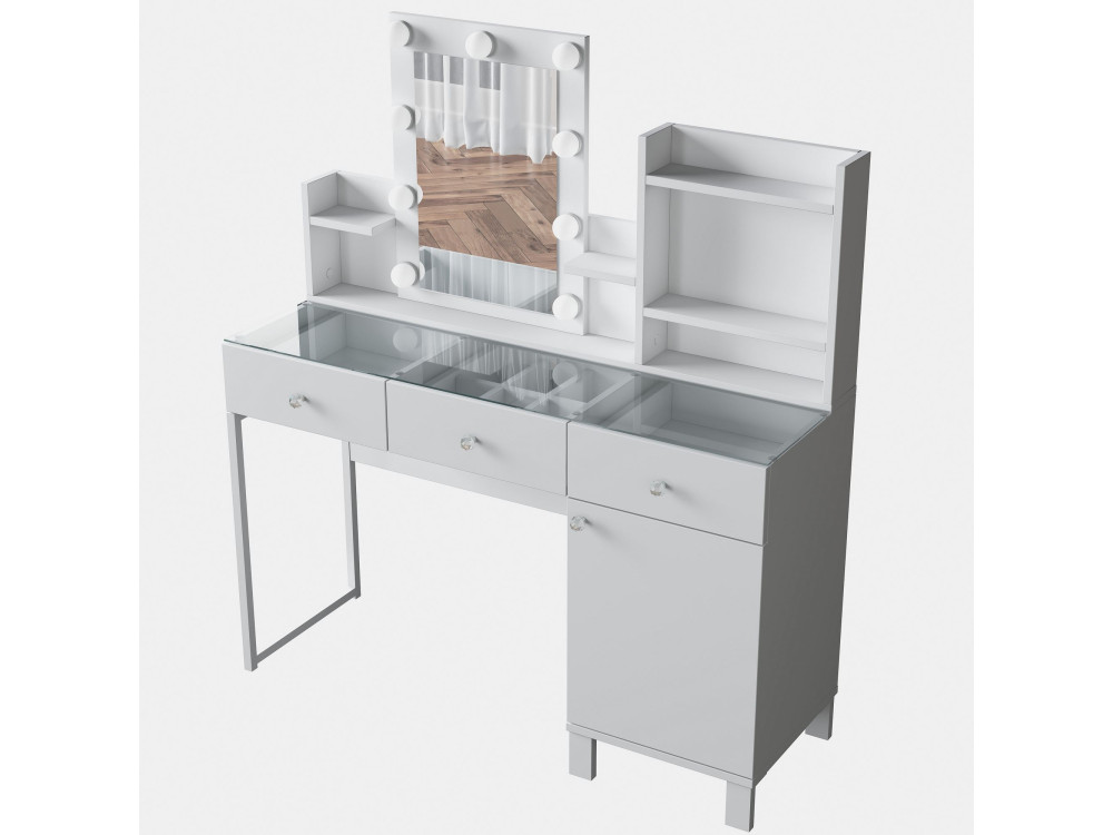 Coiffeuse en bois " BJ139 " - 120 x 136,8 x 40 cm - Blanc