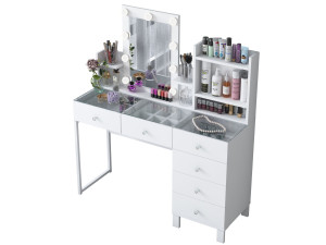 Coiffeuse en bois " BJ141 " - 120 x 136,8 x 40 cm - Blanc