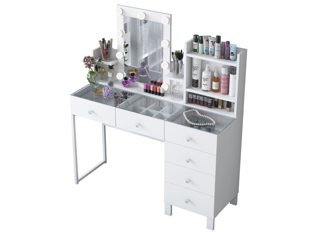 Coiffeuse en bois " BJ141 " - 120 x 136,8 x 40 cm - Blanc