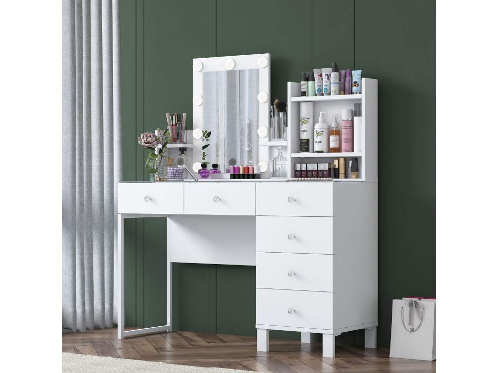 Coiffeuse en bois " BJ141 " - 120 x 136,8 x 40 cm - Blanc