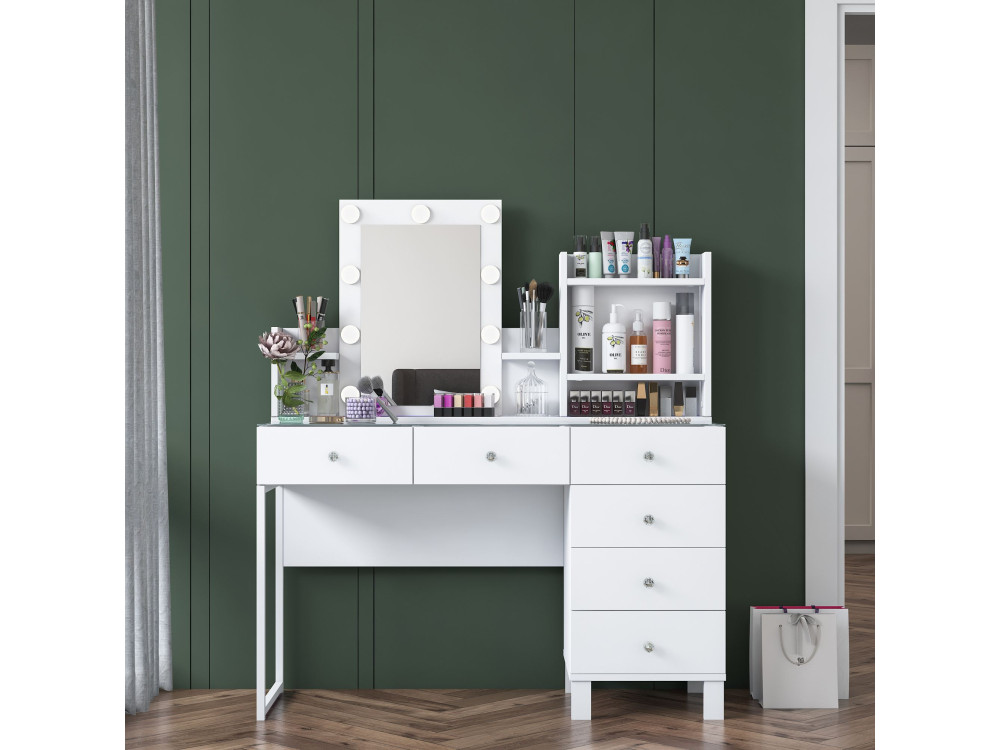 Coiffeuse en bois " BJ141 " - 120 x 136,8 x 40 cm - Blanc