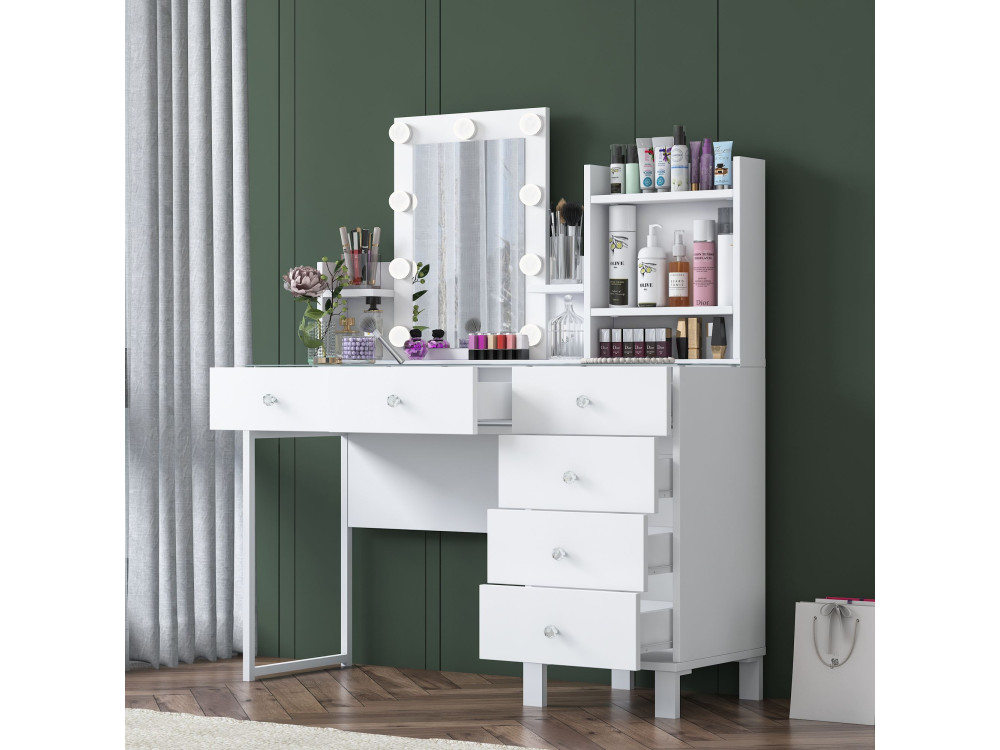Coiffeuse en bois " BJ141 " - 120 x 136,8 x 40 cm - Blanc