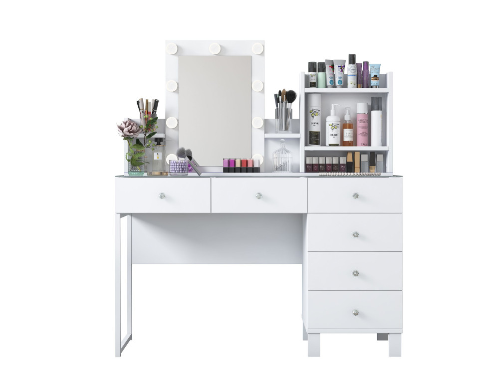 Coiffeuse en bois " BJ141 " - 120 x 136,8 x 40 cm - Blanc