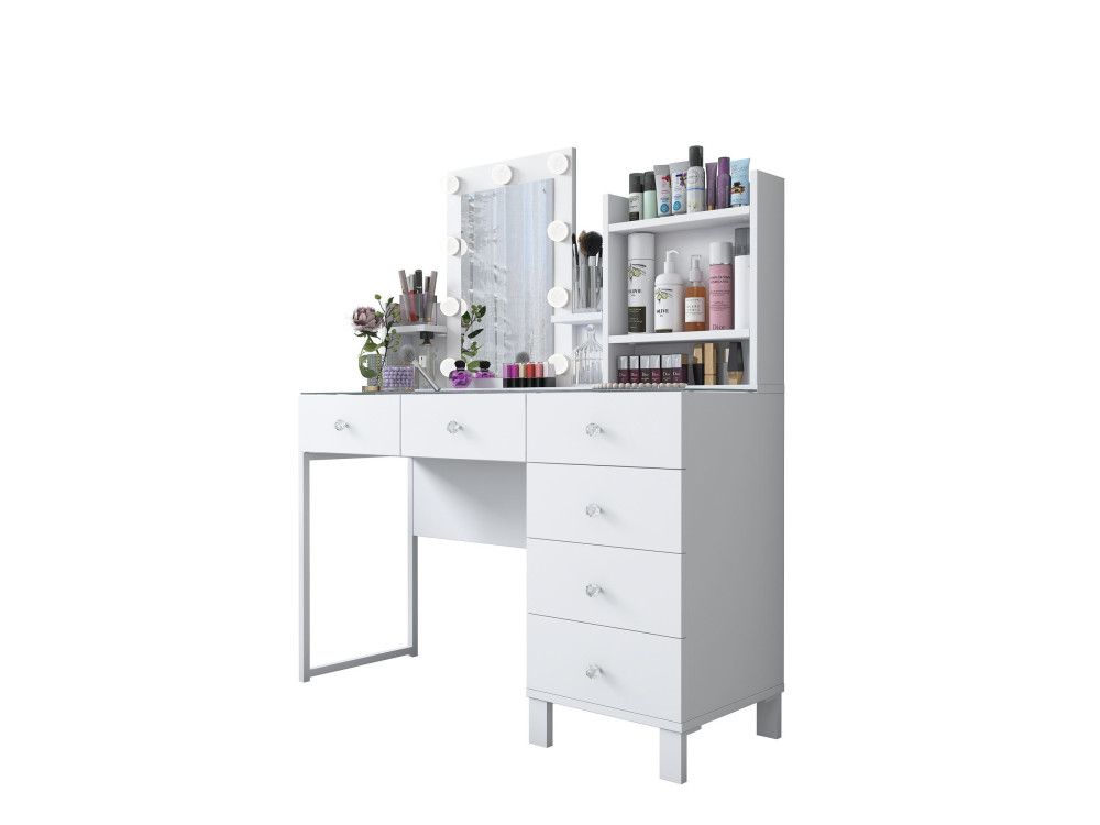 Coiffeuse en bois " BJ141 " - 120 x 136,8 x 40 cm - Blanc