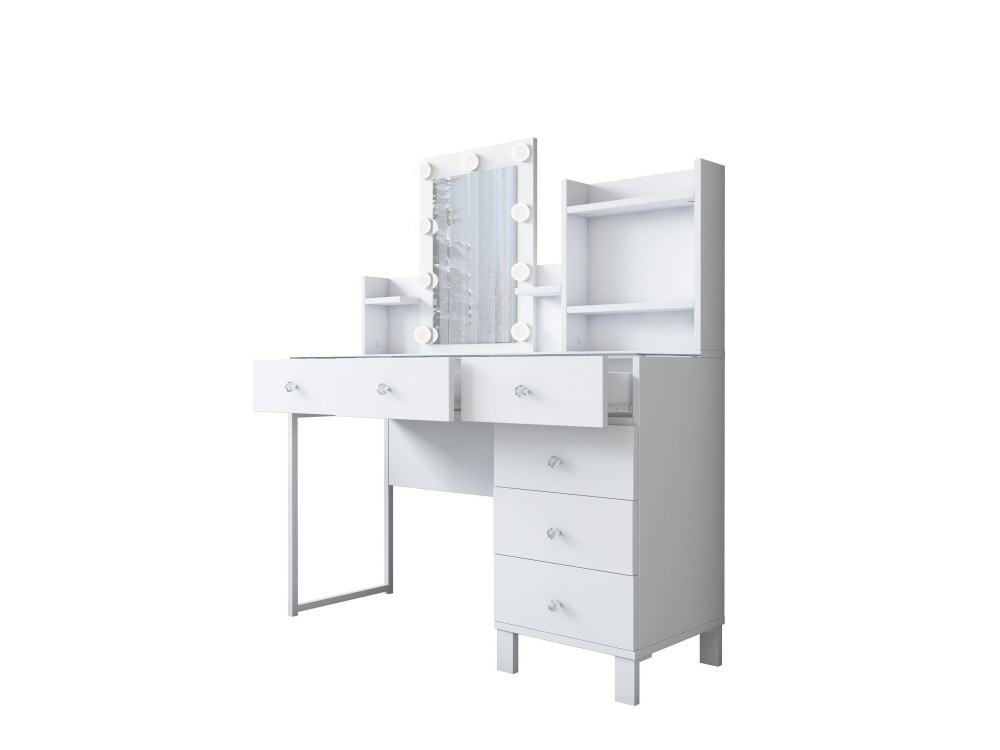 Coiffeuse en bois " BJ141 " - 120 x 136,8 x 40 cm - Blanc