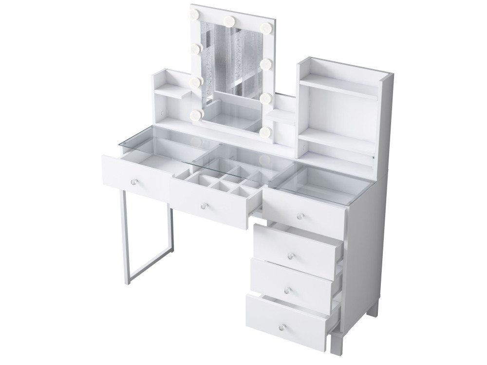 Coiffeuse en bois " BJ141 " - 120 x 136,8 x 40 cm - Blanc
