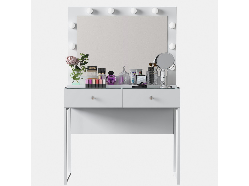 Coiffeuse en bois " BJ146 " - 90 x 141,8 x 40 cm - Blanc