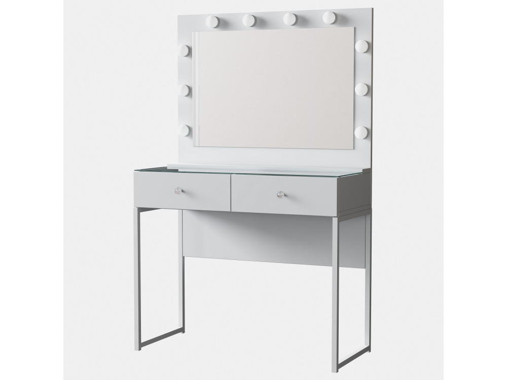 Coiffeuse en bois " BJ146 " - 90 x 141,8 x 40 cm - Blanc