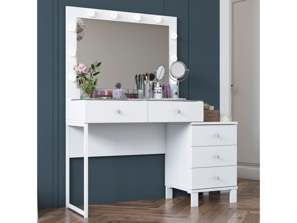Coiffeuse en bois " BJ150 " - 120 x 141,8 x 40 cm - Blanc