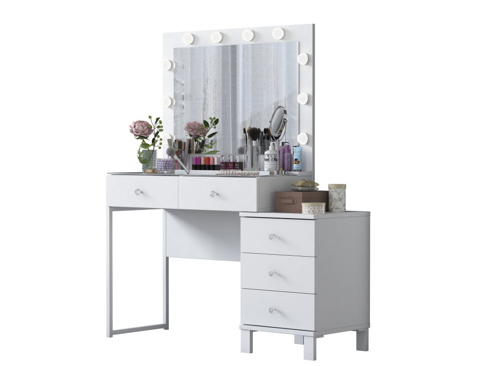 Coiffeuse en bois " BJ150 " - 120 x 141,8 x 40 cm - Blanc