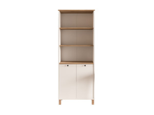 Bibliothèque en bois " Nord " - 69,5 x 180 x 32 cm - Blanc / Chêne