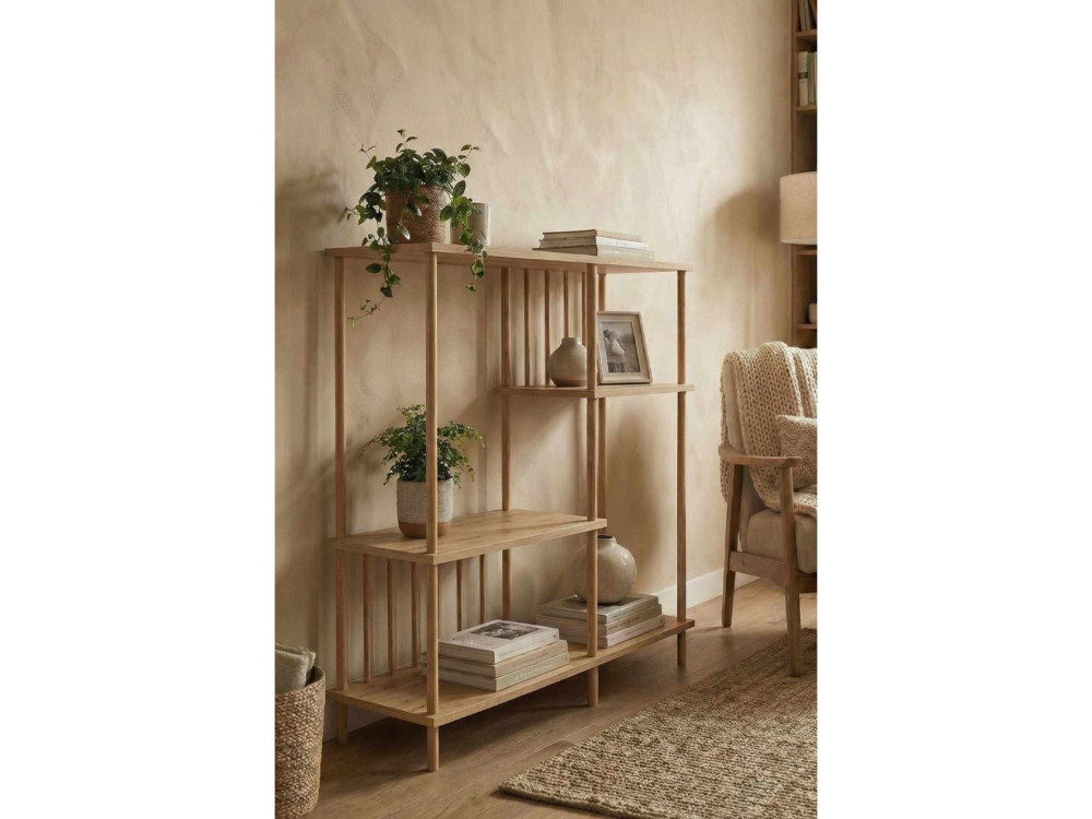 Bibliothèque en bois " Peka220 " - 85 x 106 x 30 cm - Chêne Saphir