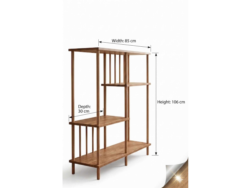 Bibliothèque en bois " Peka220 " - 85 x 106 x 30 cm - Pin