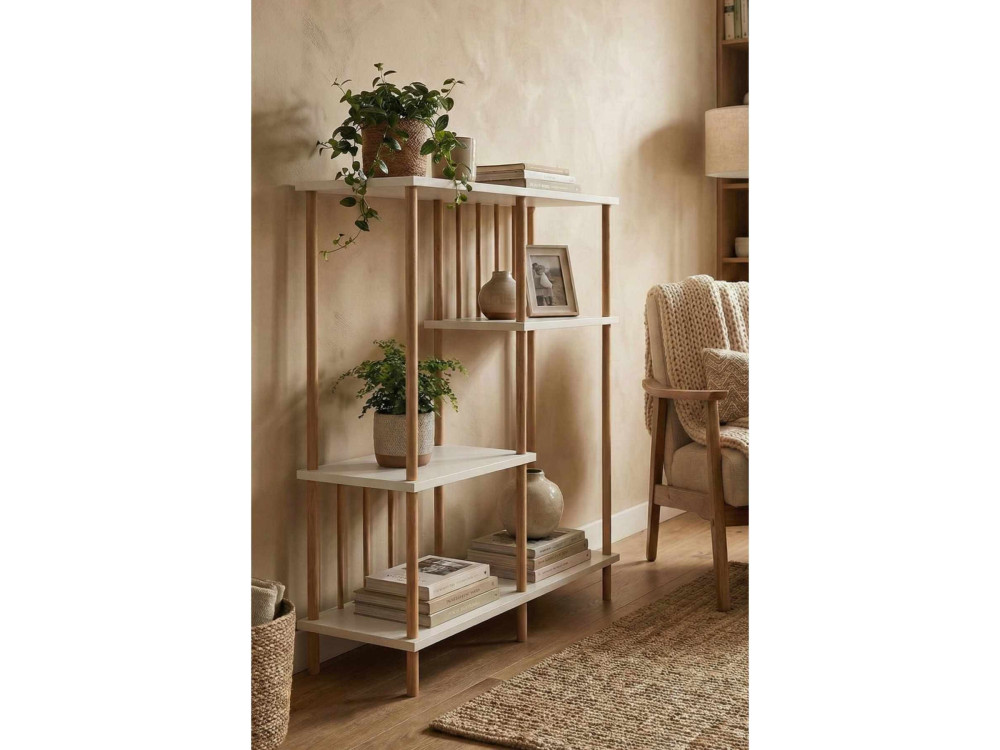 Bibliothèque en bois " Peka220 " - 85 x 106 x 30 cm - Blanc
