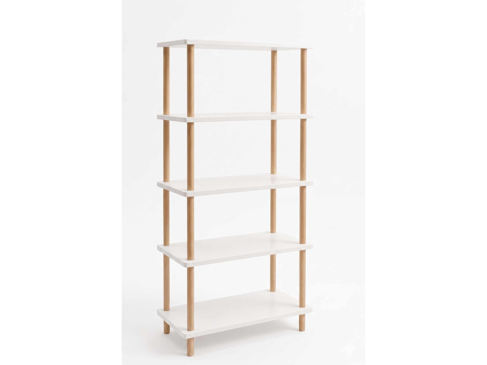 Bibliothèque en bois " Pk261 " - 60 x 136 x 25 cm - Blanc