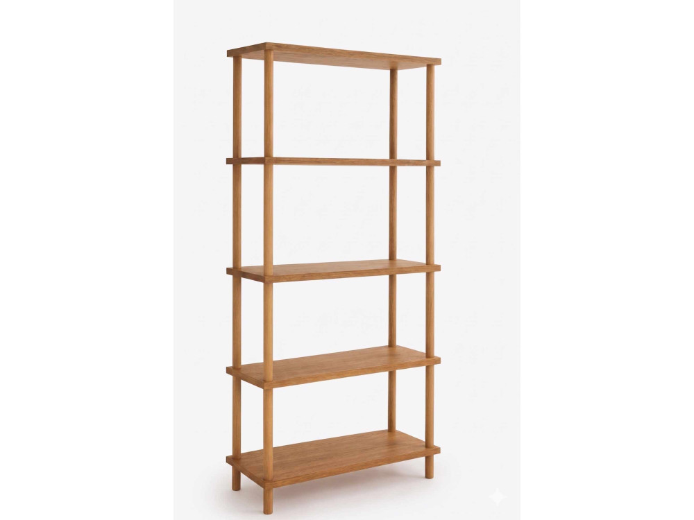 Bibliothèque en bois " Pk261 " - 60 x 136 x 25 cm - Pin