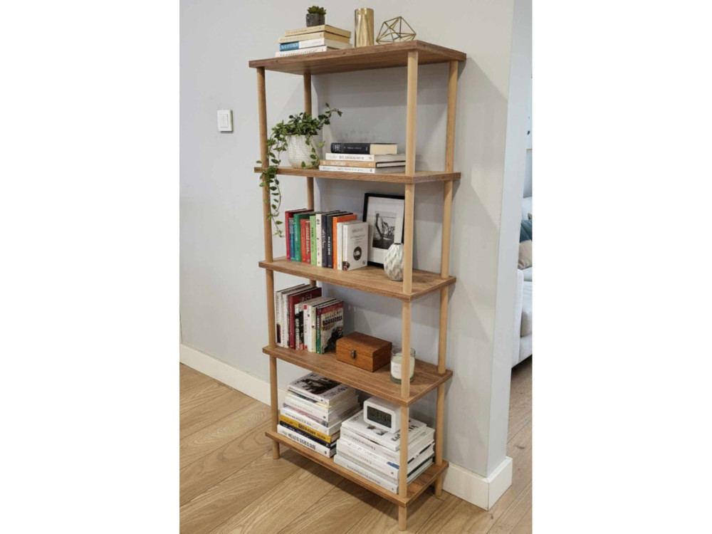 Bibliothèque en bois " Pk261 " - 60 x 136 x 25 cm - Pin