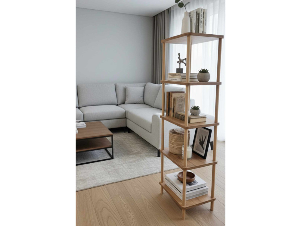 Bibliothèque en bois " Pk261 " - 60 x 136 x 25 cm - Pin