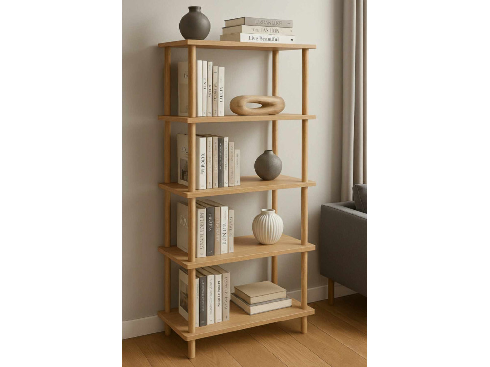 Bibliothèque en bois " Pk261 " - 60 x 136 x 25 cm - Chêne Saphir