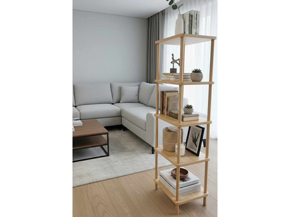 Bibliothèque en bois " Pk261 " - 60 x 136 x 25 cm - Chêne Saphir