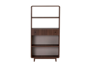 Bibliothèque en bois " Senza " - 78 x 153 x 34 cm - Noyer