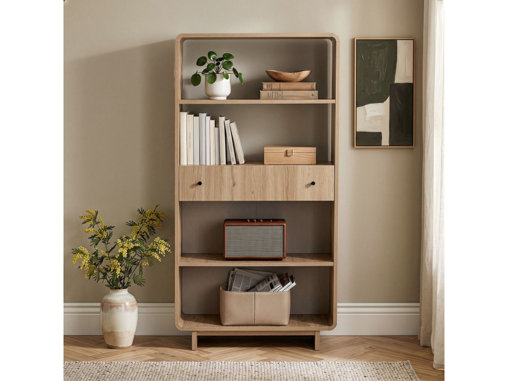 Bibliothèque en bois " Senza " - 78 x 153 x 34 cm - Chêne