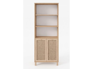 Bibliothèque en bois " Dune " - 69,5 x 180 x 32 cm - Chêne