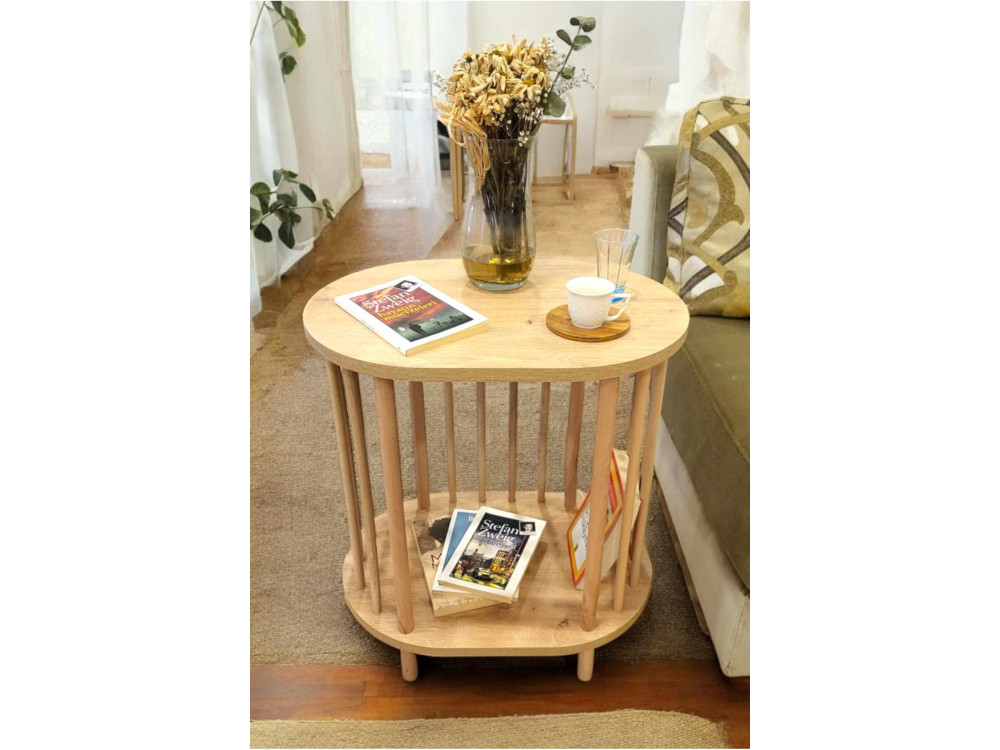 Table d'Appoint en bois " Pk0082 " - 51 x 65 x 36 cm - Chêne Saphir