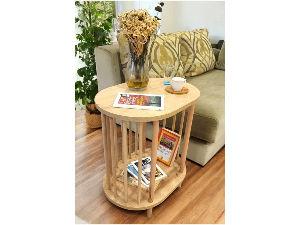 Table d'Appoint en bois " Pk0082 " - 51 x 65 x 36 cm - Chêne Saphir