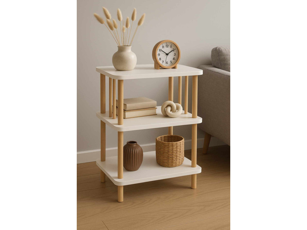 Table d'Appoint en bois " pk257 " - 40 x 75 x 30 cm - Blanc