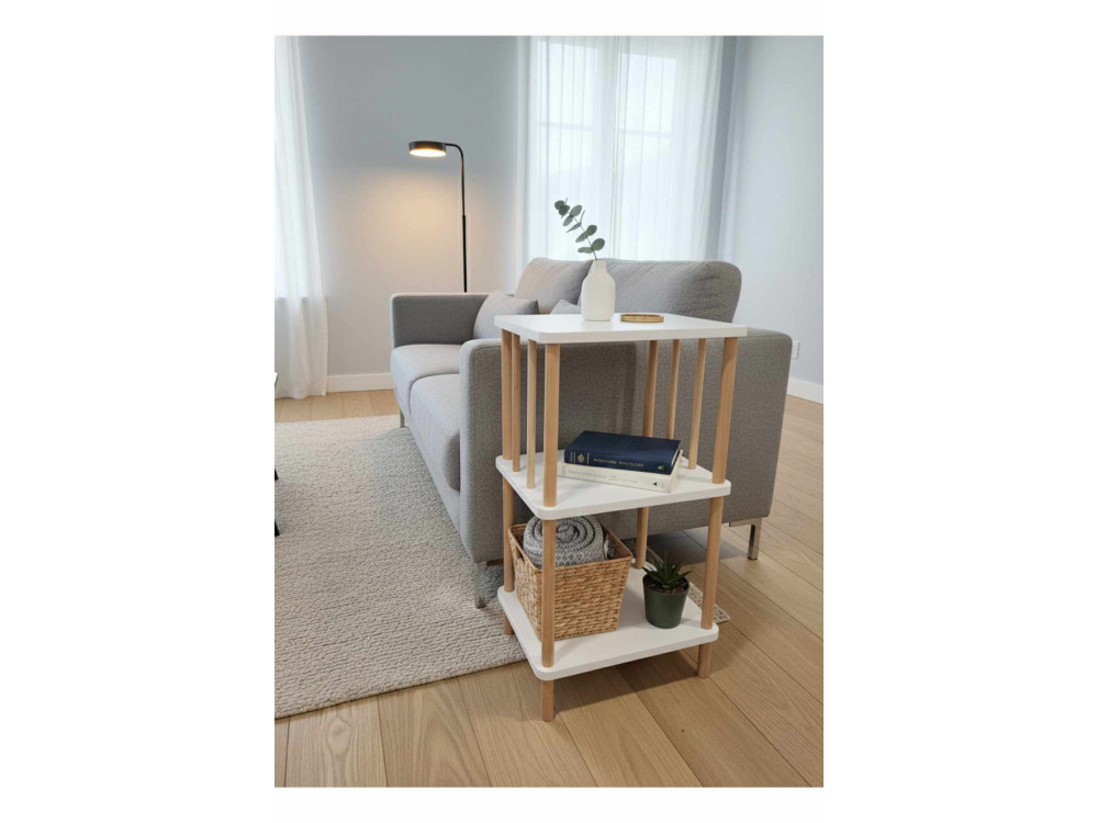 Table d'Appoint en bois " pk257 " - 40 x 75 x 30 cm - Blanc
