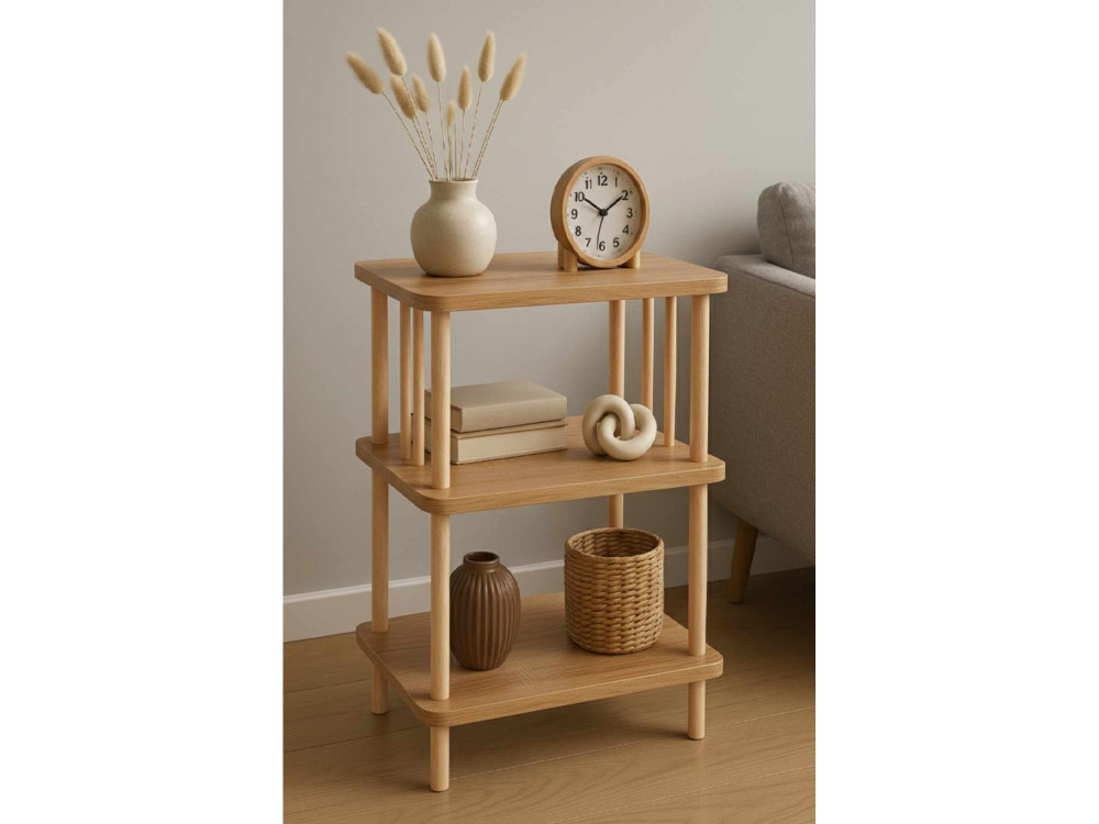 Table d'Appoint en bois " pk257 " - 40 x 75 x 30 cm - Chêne Saphir