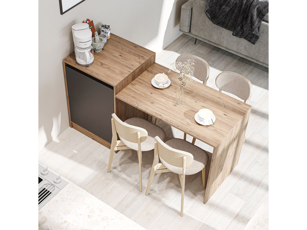 Table de Cuisine en bois " 2787 " - 160 x 85 x 60 cm - Pin Atlantique / Anthracite