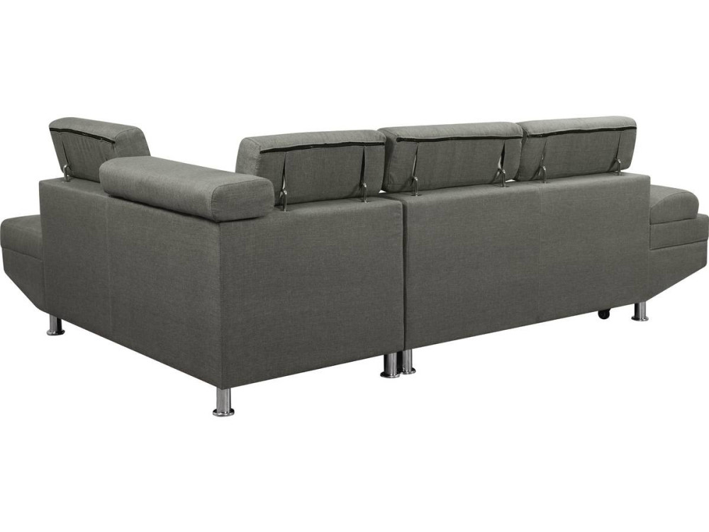 Canapé d'angle "Sophia luxe" - 265 x 190.5 x 80/91 cm - Gris - Angle droit