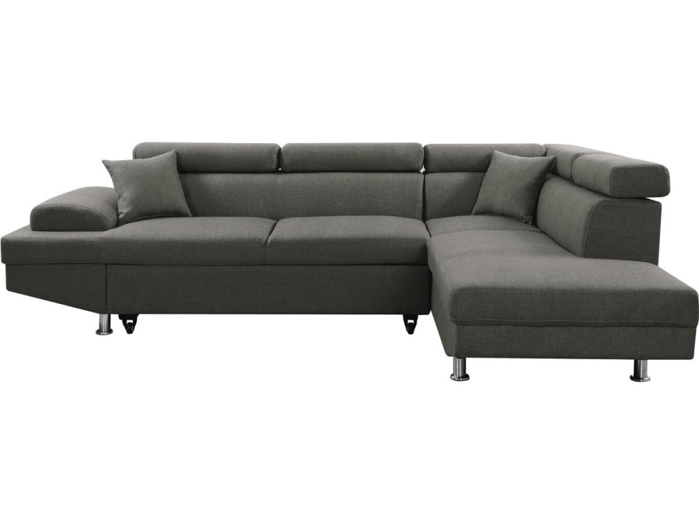 Canapé d'angle "Sophia luxe" - 265 x 190.5 x 80/91 cm - Gris - Angle droit