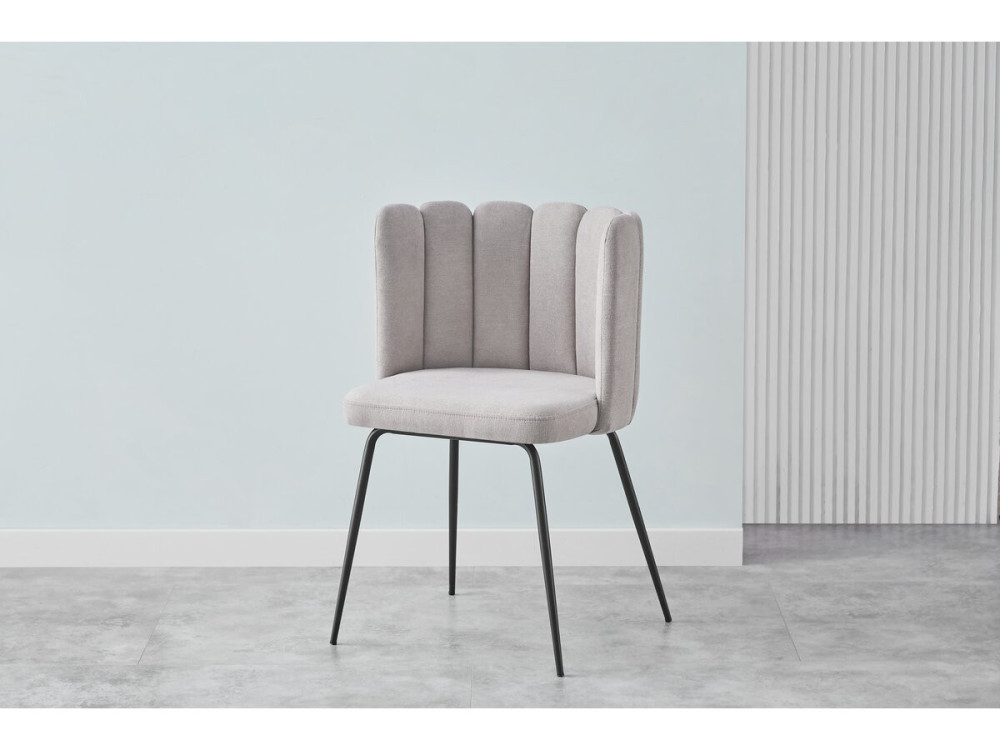 Lot de 2 chaises en tissu "Anja" - Gris