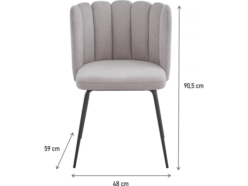 Lot de 2 chaises en tissu "Anja" - Gris