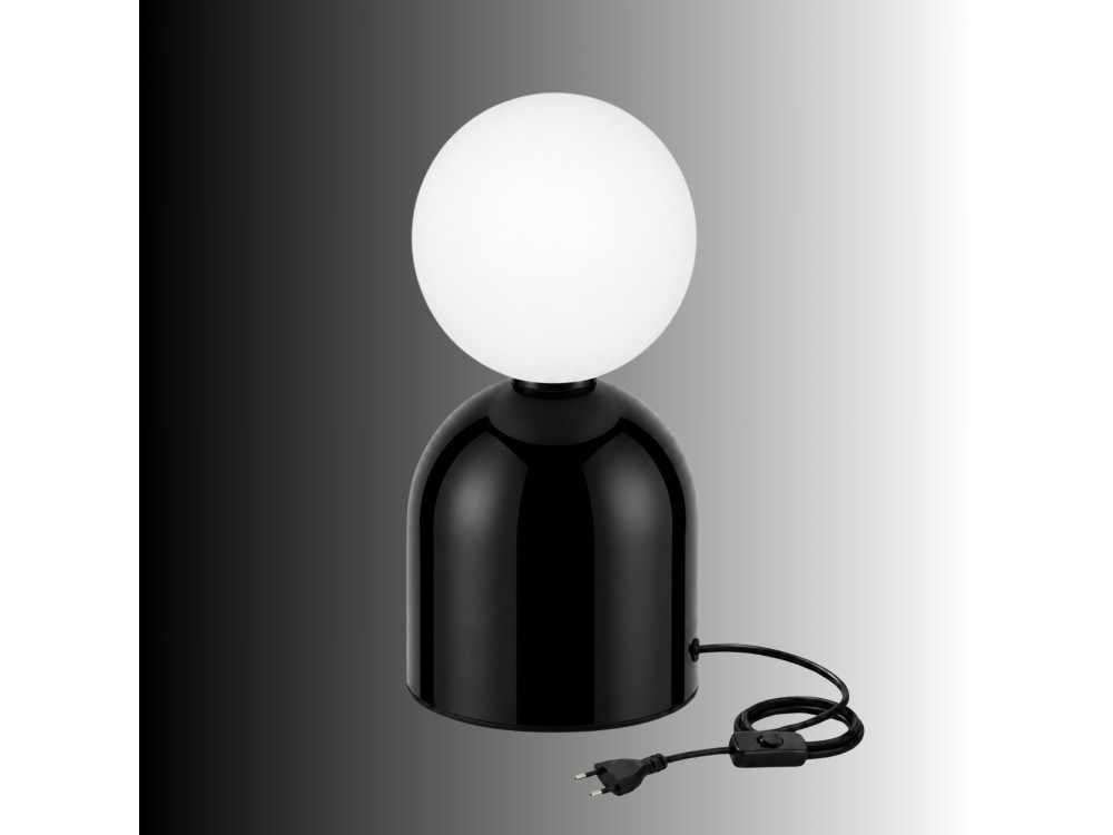 Lampe de table en métal " Pupa " - 14 x 14 x 25 cm - Noire