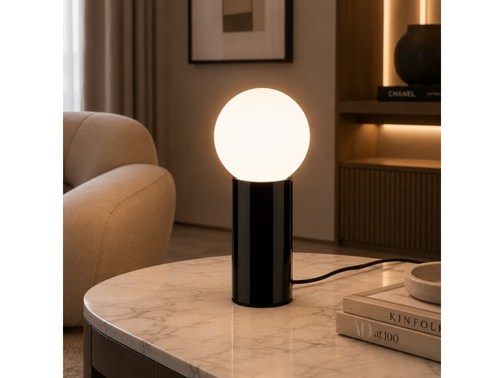 Lampe de table en métal "Polo" - 15 x 15 x 35 cm - Noire