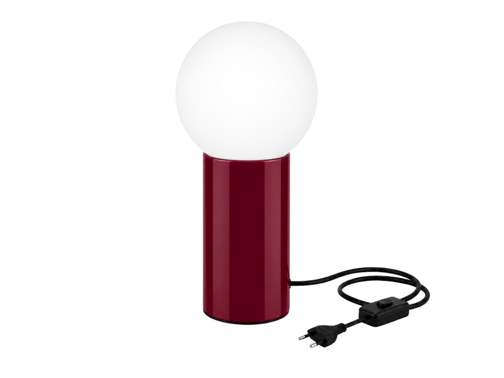 Lampe de table en métal "Polo" - 15 x 15 x 35 cm - Rouge