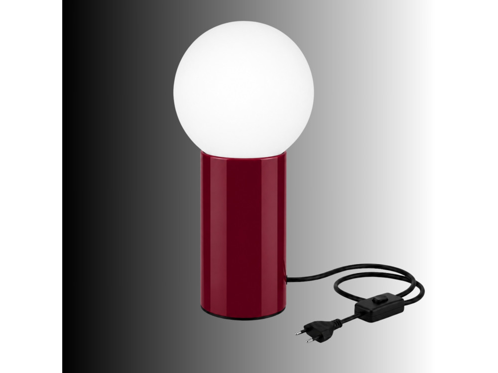 Lampe de table en métal "Polo" - 15 x 15 x 35 cm - Rouge