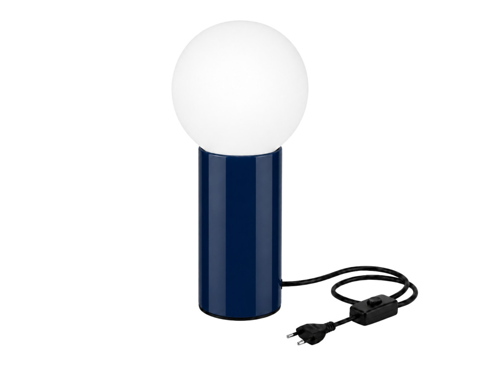 Lampe de table en métal "Polo" - 15 x 15 x 35 cm - Bleu