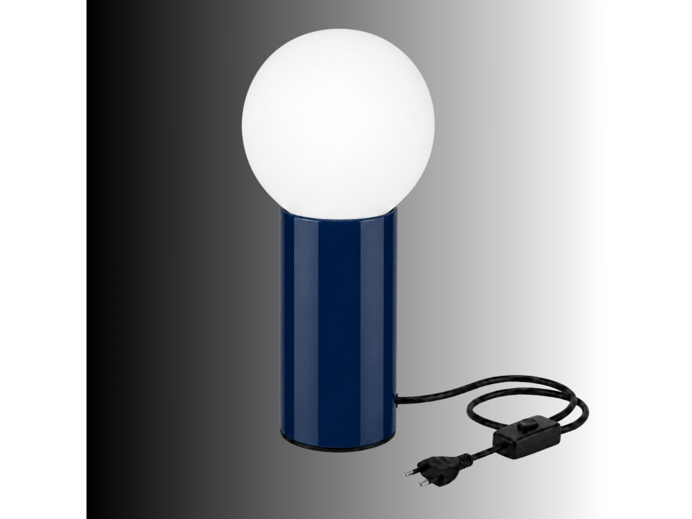 Lampe de table en métal "Polo" - 15 x 15 x 35 cm - Bleu