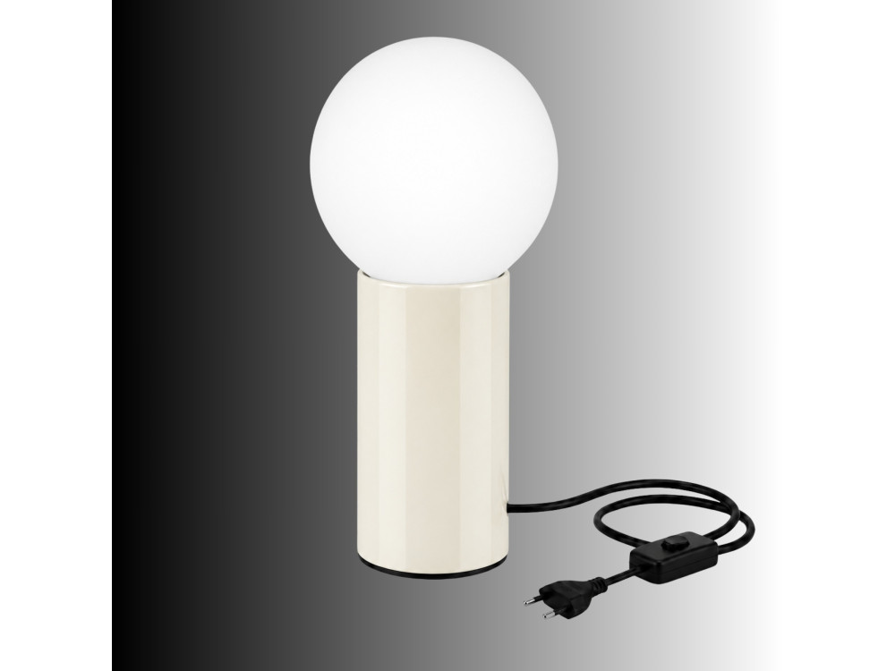 Lampe de table en métal "Polo" - 15 x 15 x 35 cm - Beige