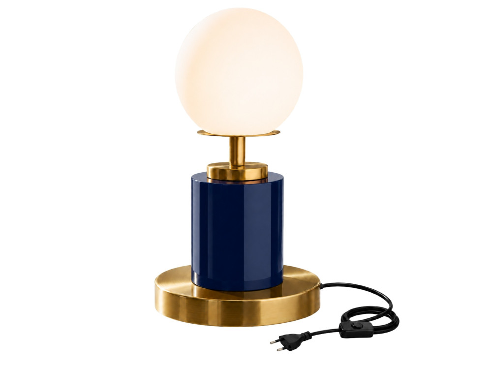 Lampe de table en métal "Moira" - 17 x 17 x 34 cm - Bleu