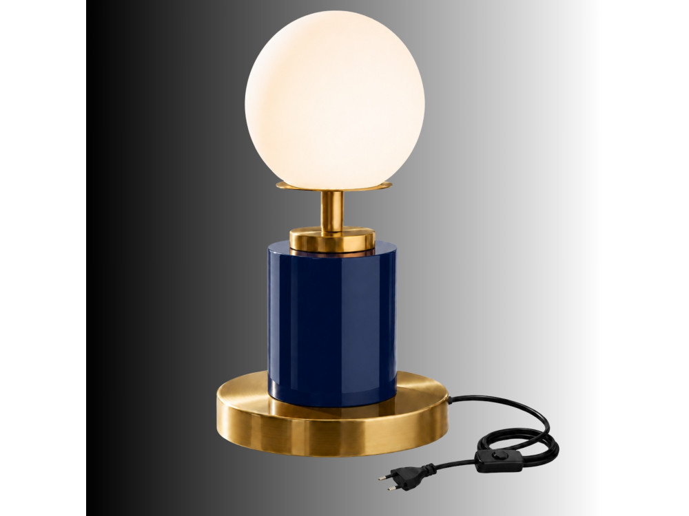 Lampe de table en métal "Moira" - 17 x 17 x 34 cm - Bleu