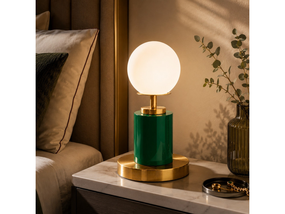 Lampe de table en métal "Moira" - 17 x 17 x 34 cm - Vert