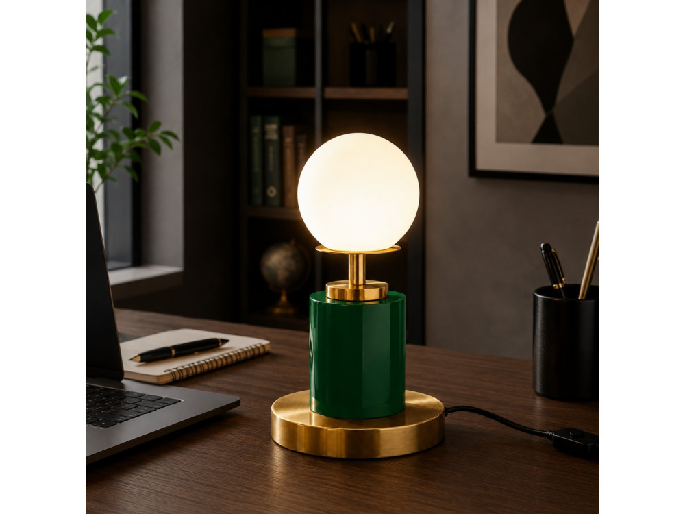 Lampe de table en métal "Moira" - 17 x 17 x 34 cm - Vert