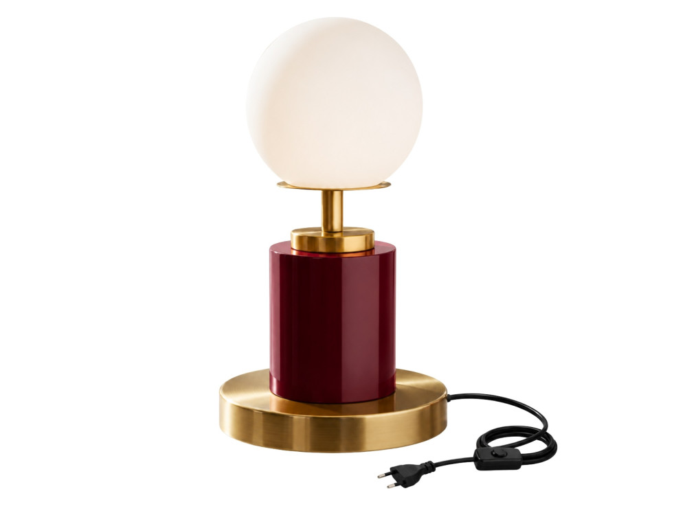 Lampe de table en métal "Moira" - 17 x 17 x 34 cm - Rouge